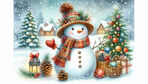 A Bundle of Traditional Christmas Snowme Illustrations