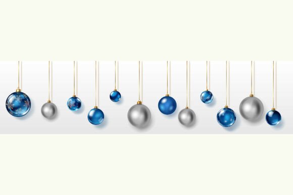 Blue & Silver Christmas Balls Illustrations Review