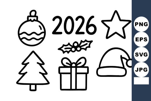 Christmas 2026 Holiday Icons Including T Illustrations