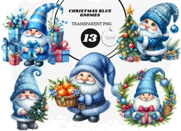 Christmas Blue Gnome: Illustrations for Sellers