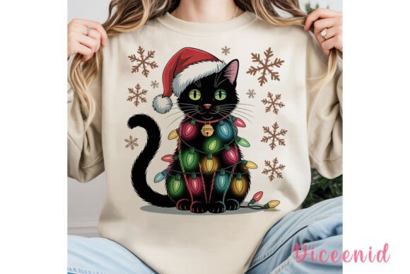 Christmas Cat Lights: Festive Illustrations for Crafters
