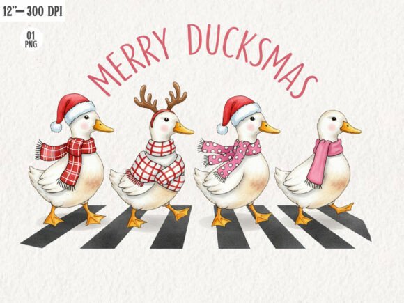 Christmas Ducks: Festive Illustrations for Brands
