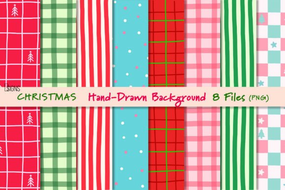 Christmas Hand-Drawn Background Bundle: Illustrations for Crafters