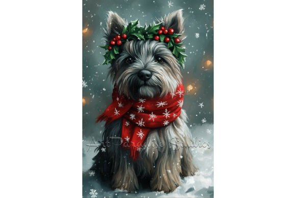 Christmas Skye Terrier Art: Illustrations Review