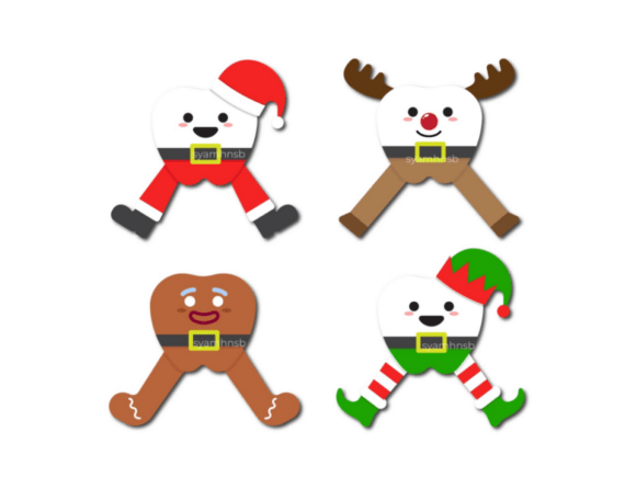 Christmas Tooth SVG Bundle: Festive Illustrations
