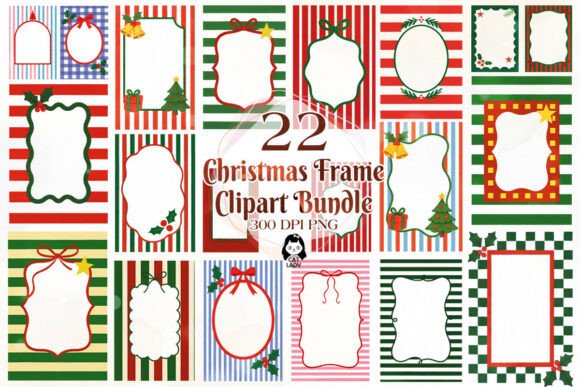 Coquette Christmas Frame Sublimation Illustrations