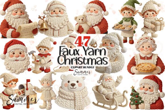 Cozy Faux Yarn Christmas Clipart Bundle Review