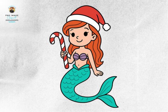 Cute Christmas Mermaid Clipart PNG: Illustrations Review