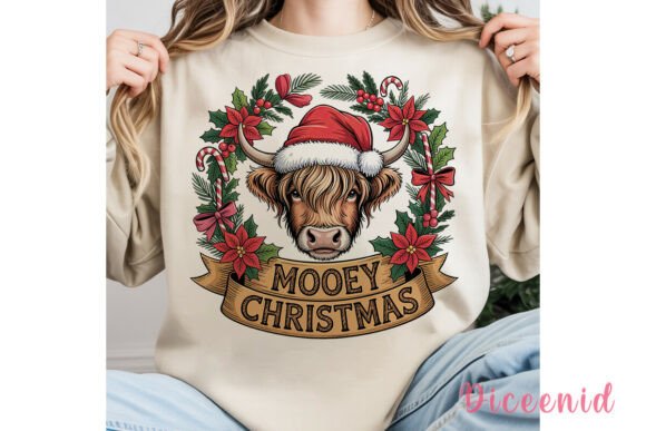 Highland Cow Christmas 20oz Tumbler Wrap Illustrations