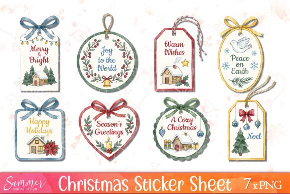 Holiday Wishes Christmas Tags Stickers: Illustrations Review