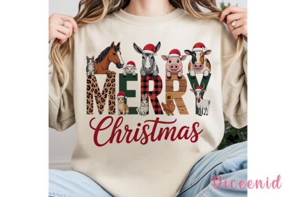 Merry Christmas Farm Animals 20oz Skinny Illustrations