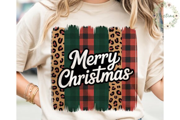 Merry Christmas Plaid Leopard PNG: Bold Illustrations