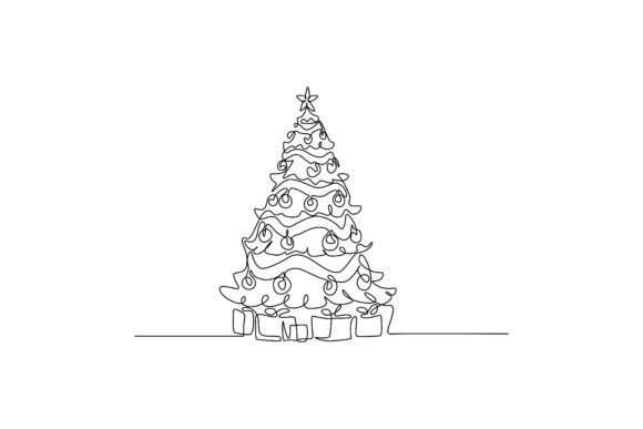 Minimalist Christmas Tree Illustrations for Modern Design
