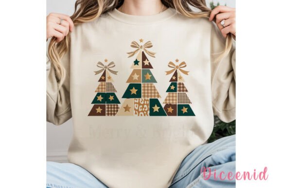 Patchwork Christmas Trees Tumbler Wrap Illustrations