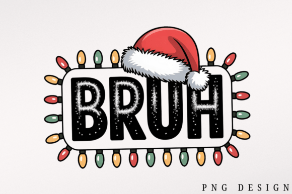 Retro Christmas Bruh PNG: Festive Illustrations
