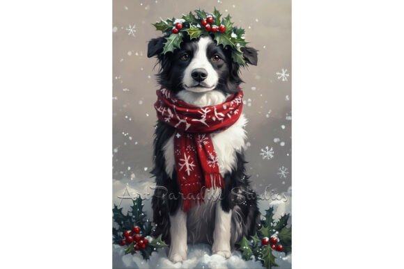 Review: Christmas Border Collie Dog Wall Decor Illustrations