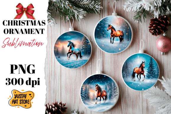 Review: Christmas Ornament Winter Horse Sublimat Illustrations
