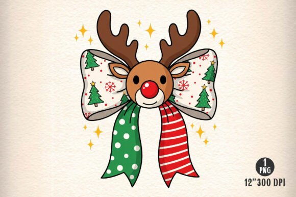 Review: Christmas Reindeer Coquette Bow Illustrations