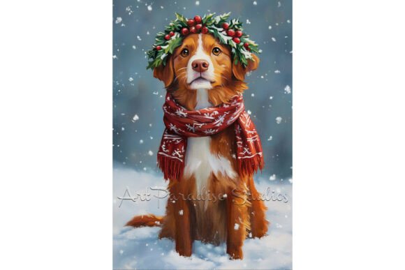 Reviewing Christmas Duck Tolling Retriever Art