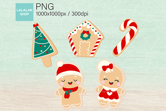 Reviewing Christmas Gingerbread Cookies Clip Art Illustrations