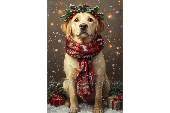 Reviewing Christmas Labrador Holiday Illustrations