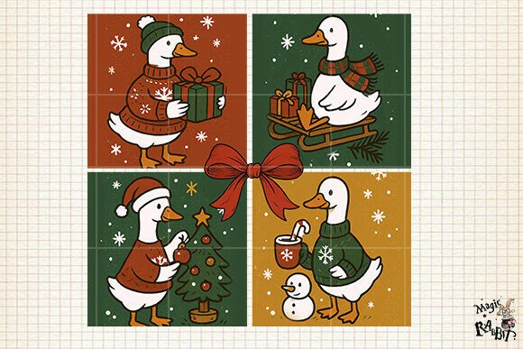 Reviewing the Christmas Goose Quartet PNG for Embroidery
