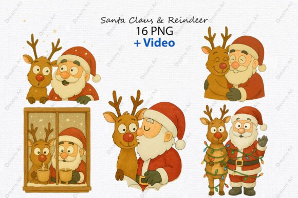 Santa Claus Reindeer Christmas Clipart: Illustrations Review