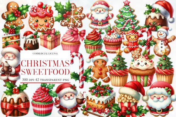Sweet Christmas Food Clipart: Editorial Illustrations Review